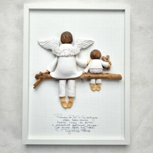 anioł na chrzest, prezent na chrzest dla chłopca, obrazek z aniołem